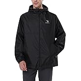 CAMEL CROWN Men's Rain Jacket Waterproof Lightweight Windproof Raincoat with Hood for Cycling Hiking Running Golf