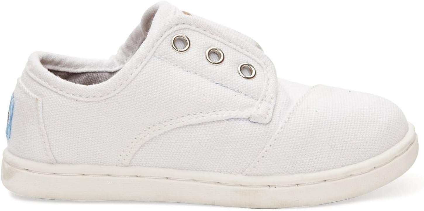 Toms Tiny Toddlers Paseos in White Canvas 11 Sneakers