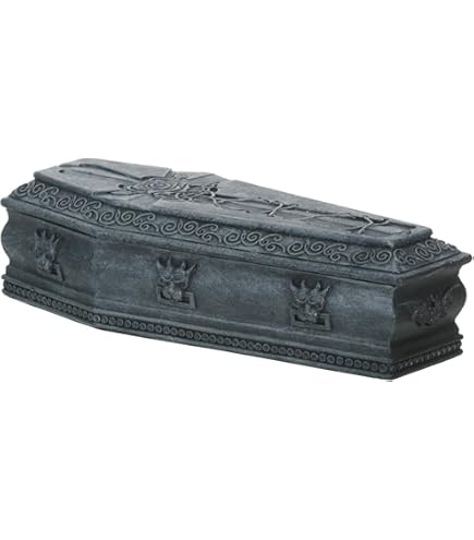 Brown Vampire Coffin Casket with Cross Jewelry Trinket Box