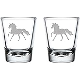 MIP Brand Set of 2 Shot Glasses 1.75oz Shot Glass Horse