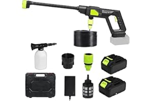 Portable Cordless Pressure Washer 700 PSI - 15000mAh* 2 Rechargeable Battery, Cordless Power Washer with 6-in-1 Adjustable No