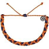 Pura Vida Bracelet Braided Stackable Bracelet for Women, One Size, Navy & Orange