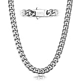 5MM Cuban Link Chain for Men Women 316L Stainless Steel Based with 925 Sterling Silver Filled Silver Chain for Men Silver Cuban Chain for Mens 20/22/24/26/28/30 Inches Silver Necklace for Men Silver Jewelry