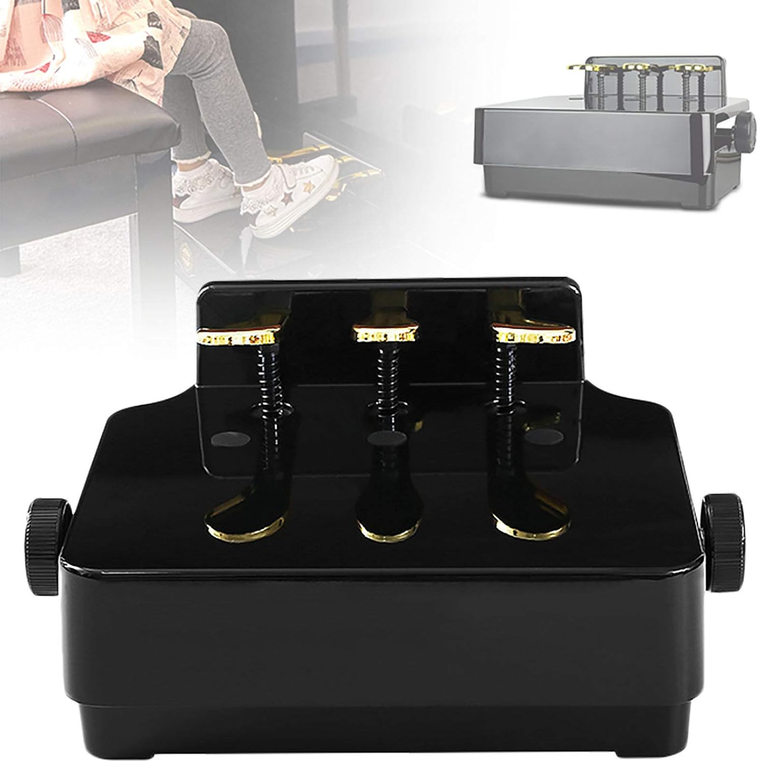 Piano Pedal Extender for Kids Adjustable Height[1421cm] with 3 Pedals