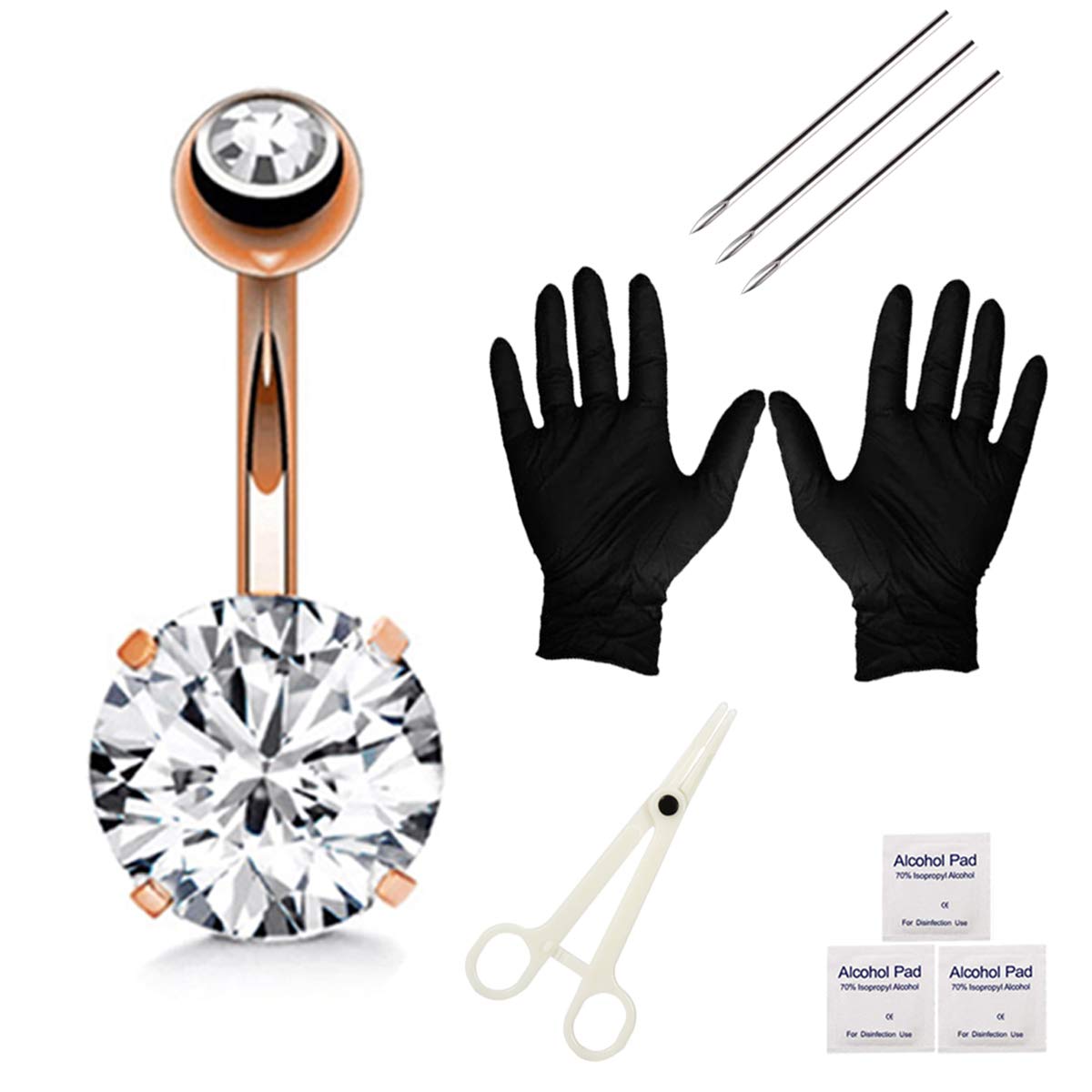 SOTICA Belly Piercing Kit with 14G Surgical Steel Piercing