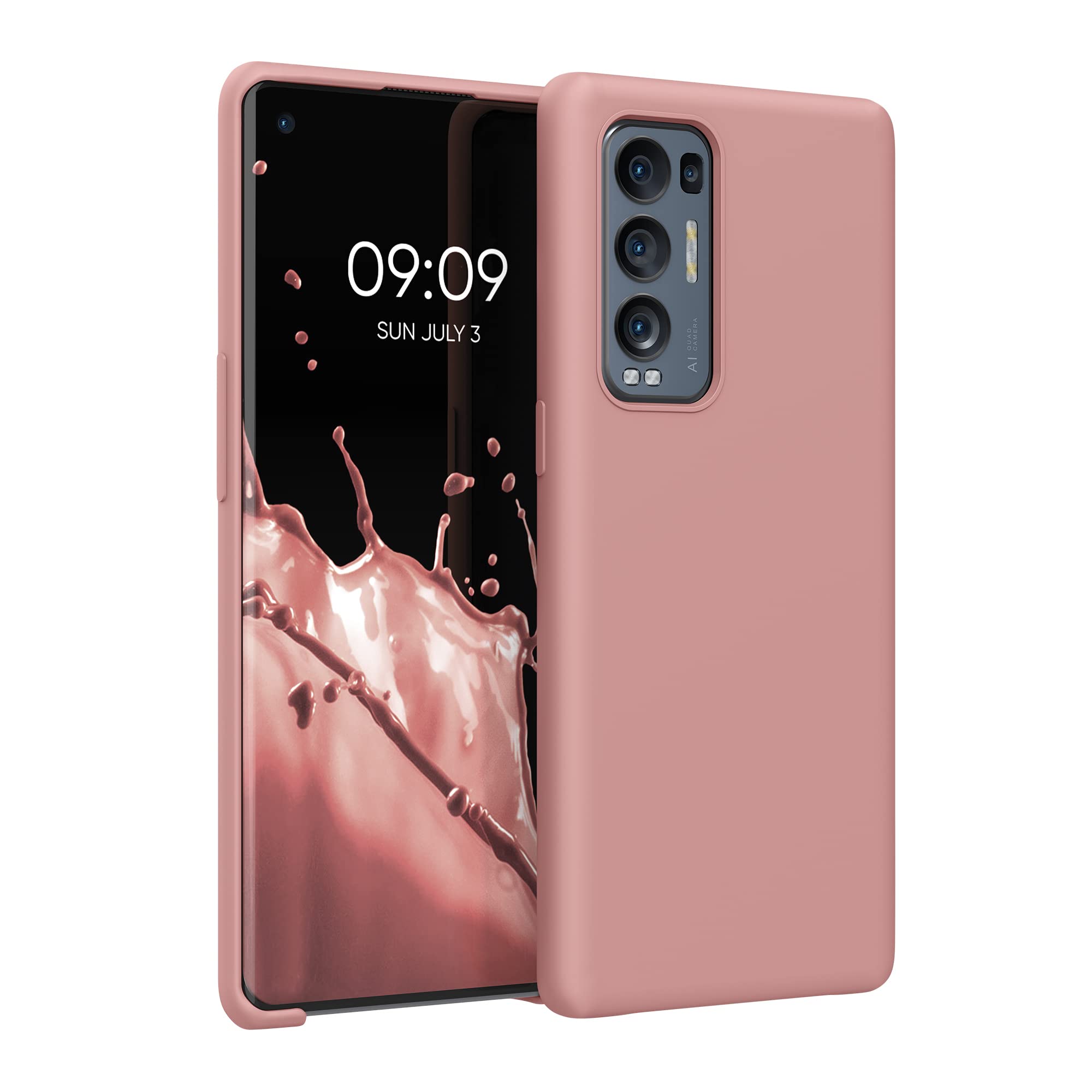 kwmobile Case for Oppo Find X3 Neo Case - Soft Cover - Shockproof Silicone - Wireless Charging Winter Rose — image 1