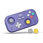 IINE Retro Pocket Game Controller with Hall Effect Joysticks, Switch 1 & 2 Compatible, Wireless Gamepad for Steam Deck, PC, Android, iOS, Customizable D-Pad, Vibration & Motion Control (Purple)