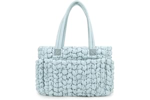 MOMIGO Puffer Tote Diaper Bag for Women, Multifunction Lightweight Fashion Quilted Mommy Tote Bag