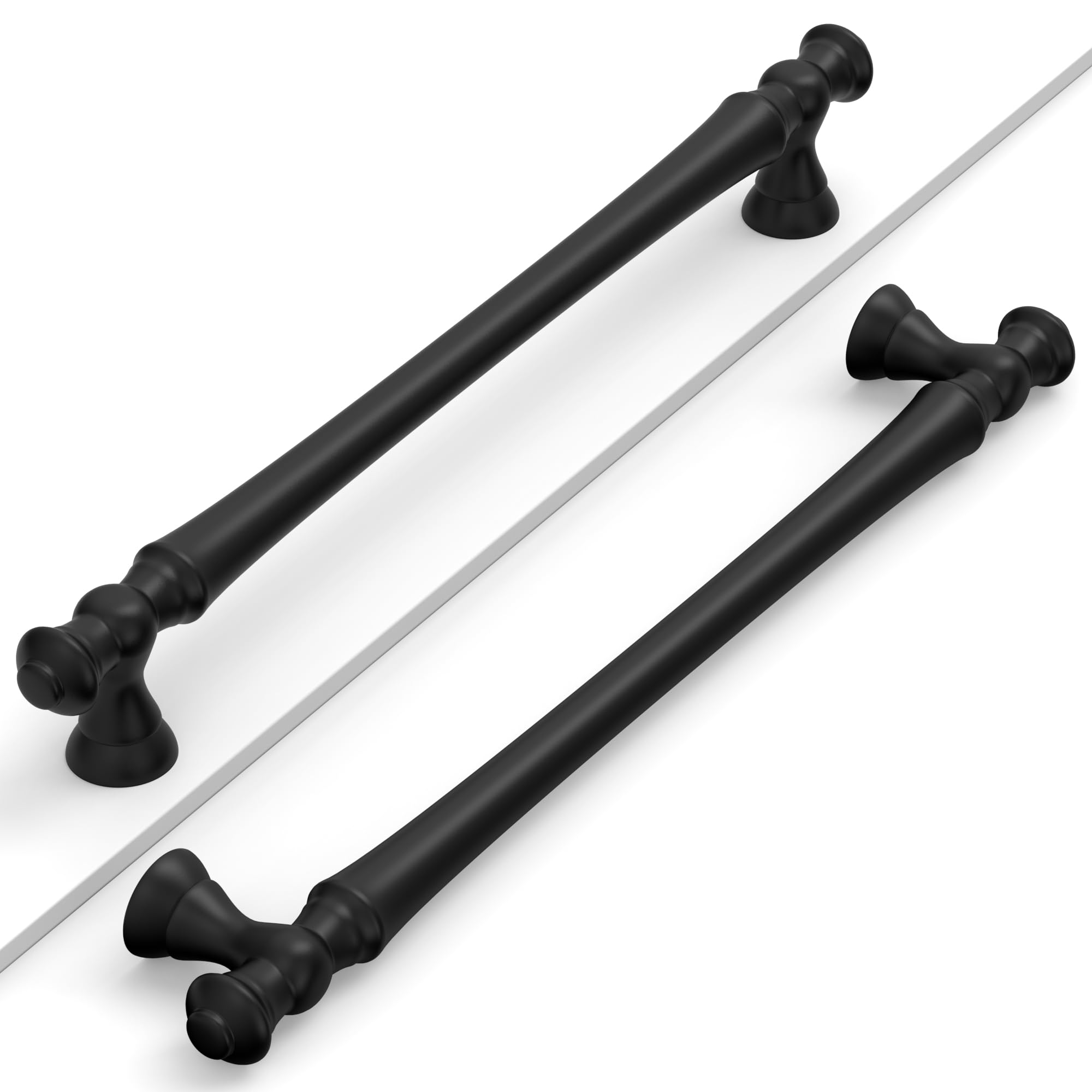 Coinkoly 10 Pack Matte Black Cabinet Pulls - 192MM Hole Centers - Kitchen Cabinet Handles - UK0001 — image 1