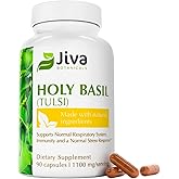 Jiva Botanicals Holy Basil Capsules - Premium Holy Basil Extract with Tulsi Powder - Ayurvedic Herb Alternative to Tincture - 90 Vegan Capsules