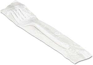(1000 per carton) Wrapped Polypropylene Fork in White