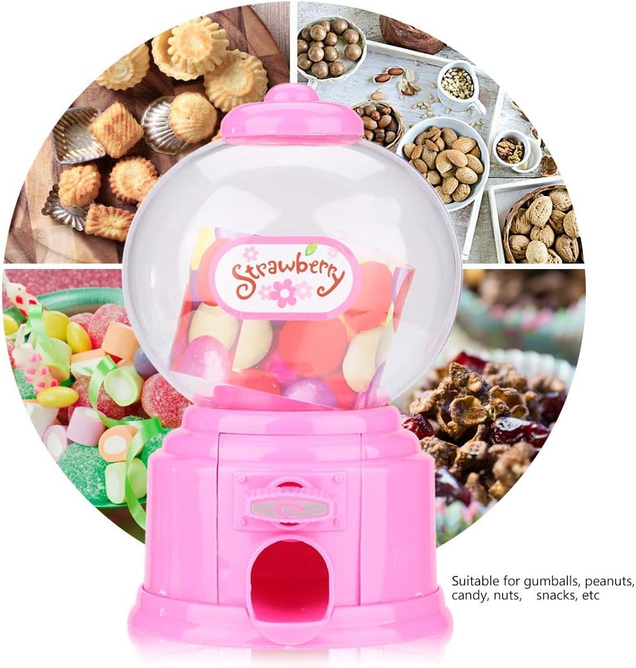 Portable Children Candy Machine Plastic Mini Gumballs Dispenser Kids Kindergarten Gift(Pink) - Image 4