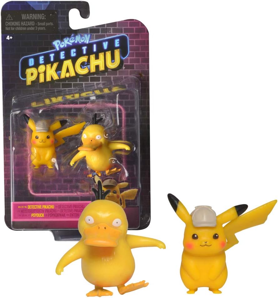 Pokémon Detective Pikachu and Psyduck Figure 2-Pack - 2 Inch Mini Figure Set - Ages 3+
