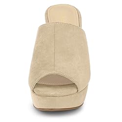 Allegra K Women's Open Toe Platform Chunky Heel