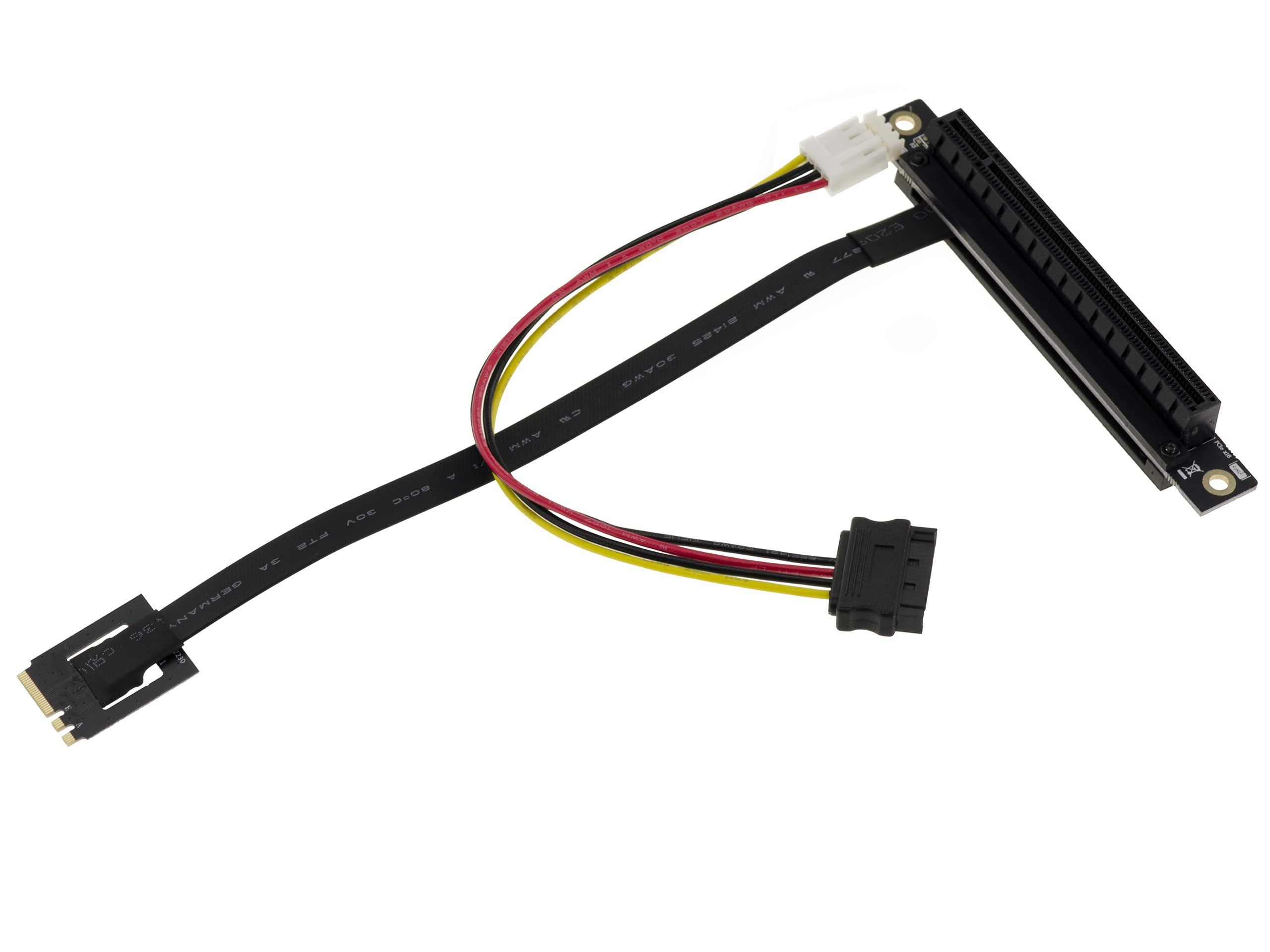 KALEA-INFORMATIQUE PCIe Gen 3.0 x16 riser adapter to M2 E A Key port, 20cm ribbon length