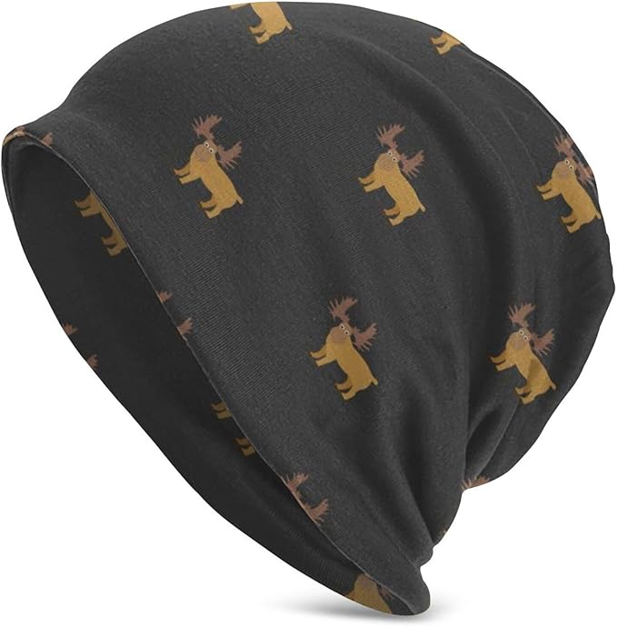 Seamless Brown Moose Adult Men's Knit Hat Deliciously Soft Daily