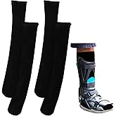 Seematn 2 Pairs Walking Boot Socks for Orthopedic Walker Brace Medical Boot Sock for Women and Men, One Size Fits Most(Black)