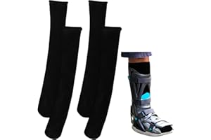 Seematn 2 Pairs Walking Boot Socks for Orthopedic Walker Brace Medical Boot Sock for Women and Men, One Size Fits Most(Black)