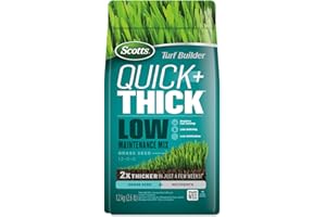 Scotts Turf Builder Quick + Thick Low Maintenance Grass Seed Mix, 1.2kg (182 sq Meters / 1,965 sq feet Coverage) | Grow Thick