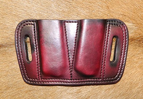 Leather - Double Magazine Ammunition Pouch, For 45acp mags, Fits 1911's or Sig P220's