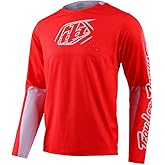Troy Lee Designs Long Sleeve Sprint Adult Mountain Bike BMX Jerseys, Icon Race Red, Large