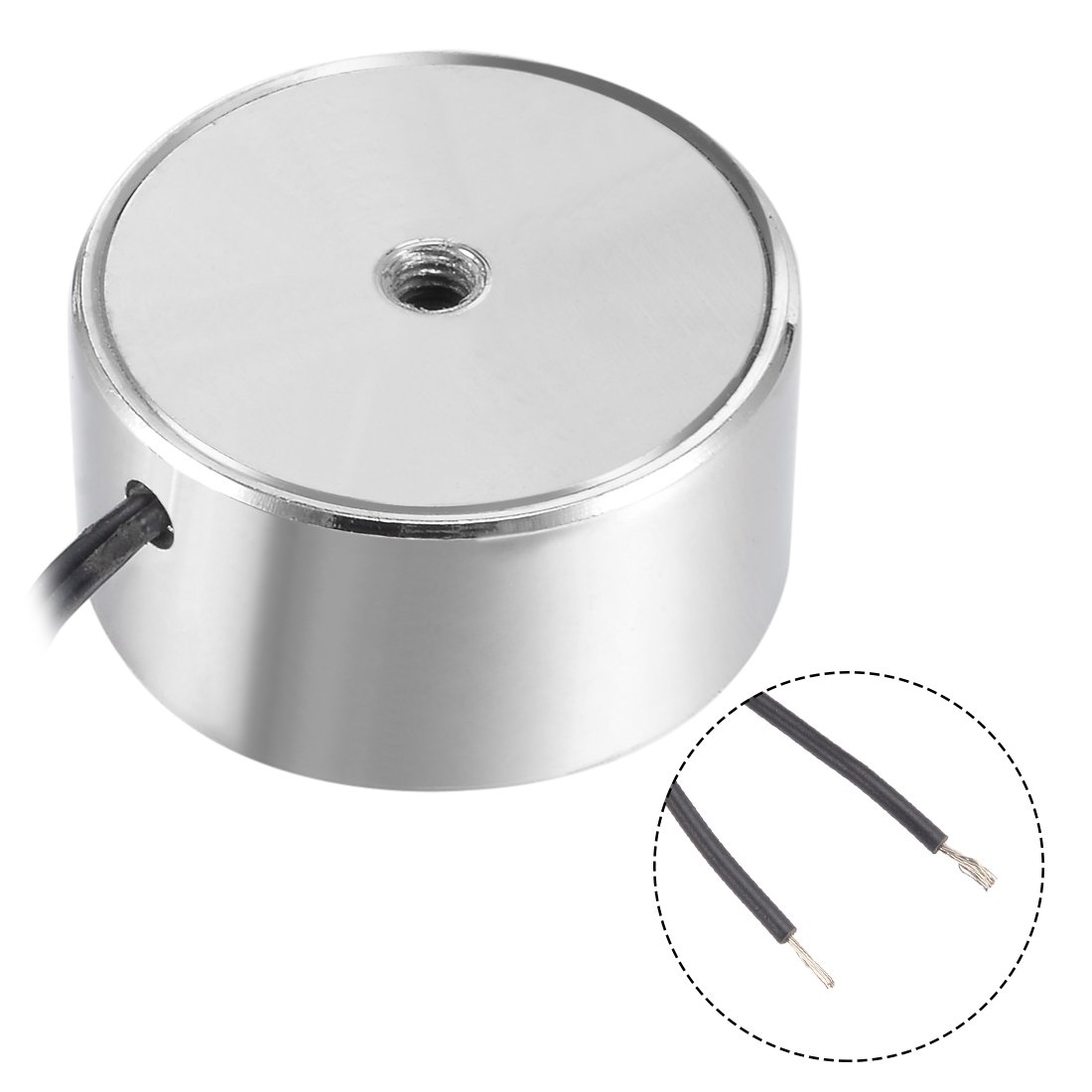 uxcell DC24V 180N Lift Holding Electromagnet Sucking Disc Electric Lifting Magnet Solenoid 34mm x 18mm