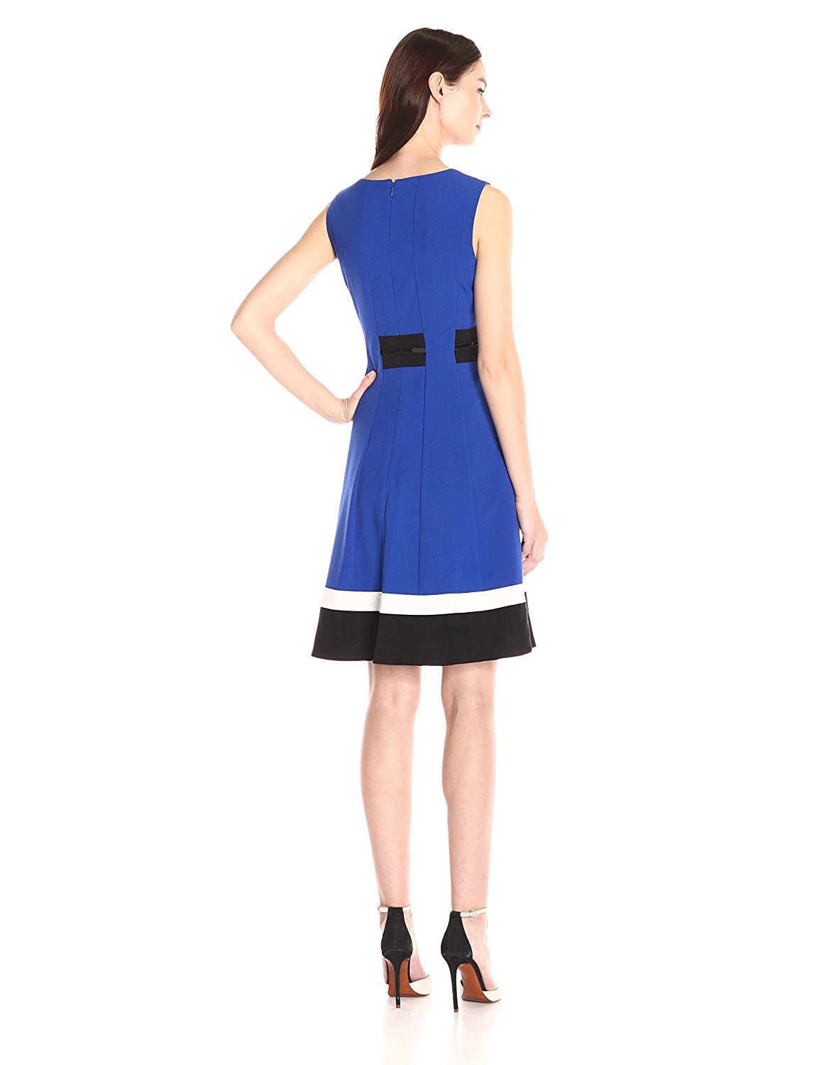 Tina Vent Beautiful Women's FitandFlare ColorBlock Dress