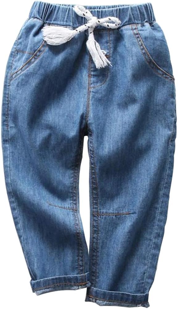 MODNTOGA Toddler Kid Boys Girls Elastic Waist Denim Jeans Pants Blue: Clothing
