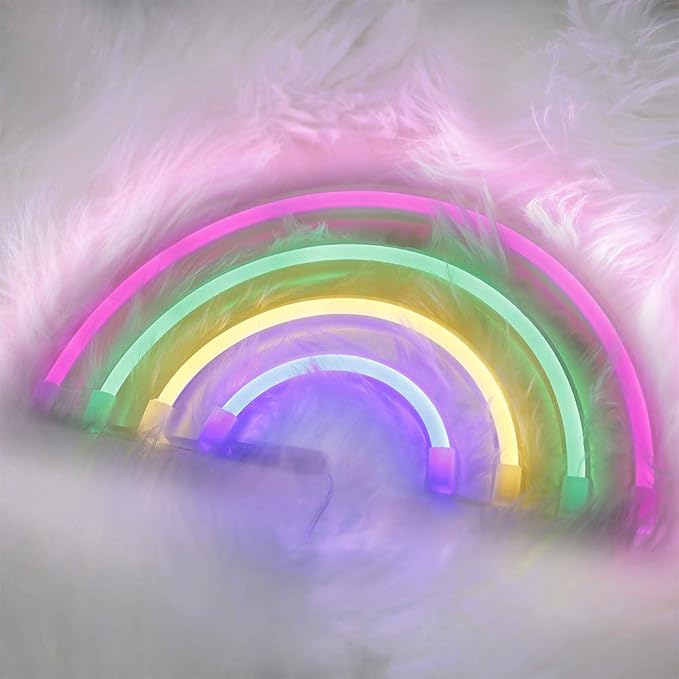 Niedliche Regenbogen-Neonzeichen LED Regenbogen-Licht für Dorm Dekor USB 3-AA batteriebetriebenes Regenbogen-Dekor-Neon-Lampe