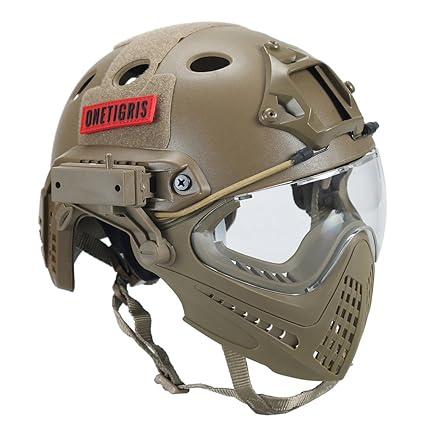 OneTigris Taktische Helm mit Maske und Schutzbrille für Softair