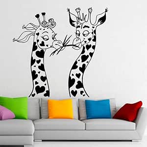rylryl Dos Jirafas Arte Pegatinas de Pared Decoración para el Hogar