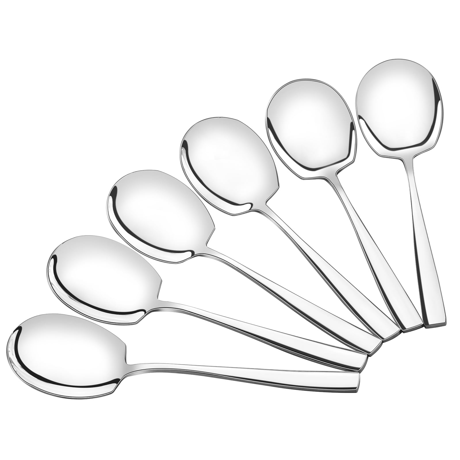 Asking Set of 6 Buffet Serving Spoons, Stainless Steel Large Serving Spoon