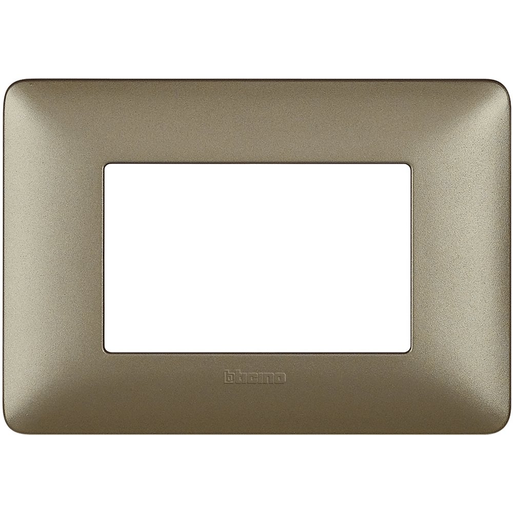 BTicino 3 Module Faceplate, silver, AM4803MTA