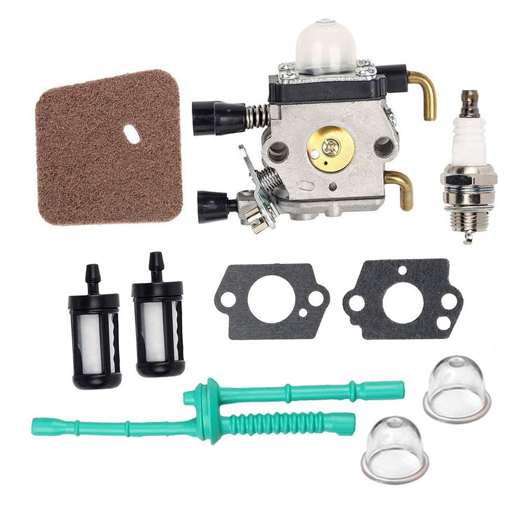 Carkio C1Q-S97 Carburetor with Air Filter Fuel Line Kit Compatible with STIHL FS38 FS45 FS46 FS55 FS45C FS46C FS55C FS55R FS55RC Trimmer KM55 KM55C kombi motor