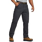 HISEA Flex Work Pants for Men Construction, Mens Stretch Canvas Utility Pants with 7 Pockets