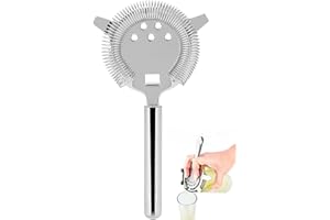 Cocktail Strainer, 2-Prong Stainless Steel Bar Strainer,Professional Bartending Shake Drinks Ice Mixed Filter for Bar Club Pa