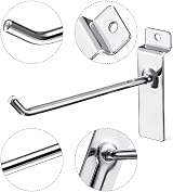 Nisorpa Slatwall Hooks 100 Pcs 8 Inch Metal Wall Display Garage Retail Store 4mm view 2