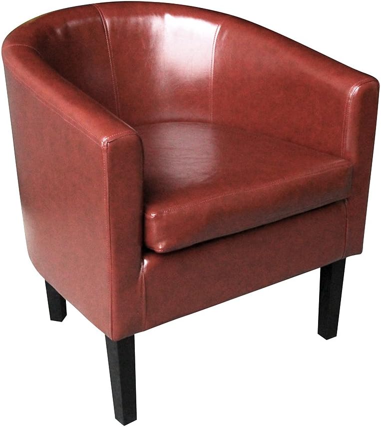 PALDIN LEATHER TUB CHAIR, Faux Leather Armchair Club Chair Bucket Chair