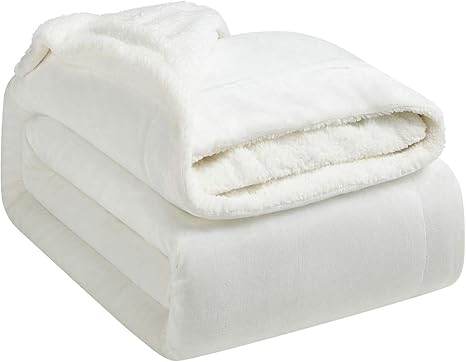 Hansleep Plaid Couverture Polaire Sherpa Blanc 130x165cm Couverture Lit Double Face Douce Et Chaude Plaid Jete Canape Flanelle Reversible Blanket Effet Mouton Epais Amazon Fr Cuisine Maison