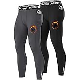 Poekuao Thermal Compression Pants for Men Fleece Lined Sports Leggings Cold Weather Running Tights Base Layer with Pockets