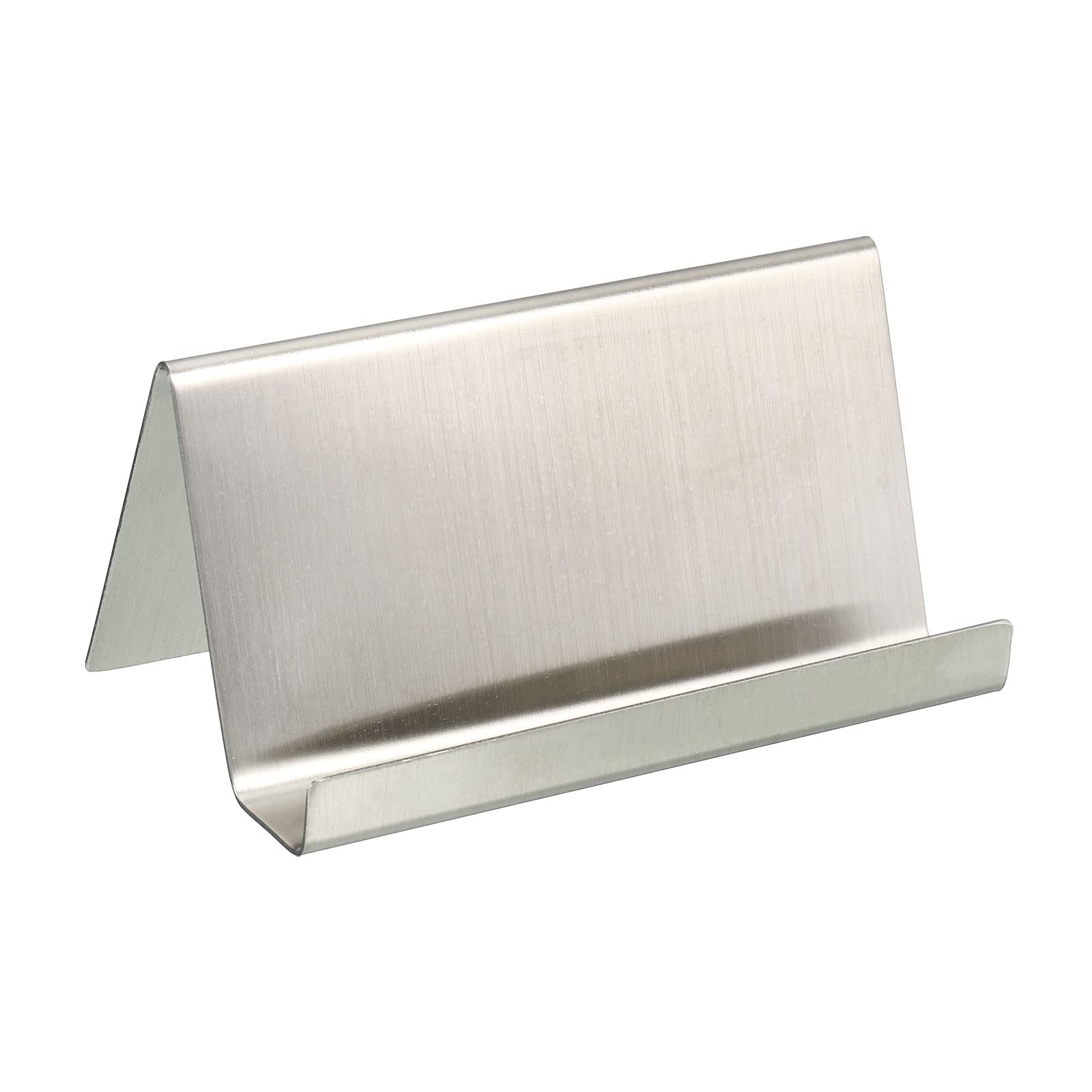 YOKIVE Business Card Holder, Business Card Case with Fine Texture Desktop Hold Cards, Great for Office, Meeting, Daily Use (Silver, 3.5-Inch)