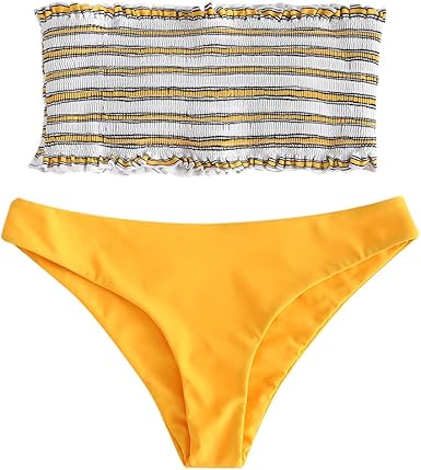 smocked bandeau swimsuit