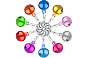 FUYIHGL 10PCS Dog Cat Bell for Collar with Loud Crisp Sound - Small Pet Collar Bells Made of Sturdy Metal - Pet Bell Gifts Dog Cat Collar Charms in Random Color - Jingle Bell for Christmas Decoration