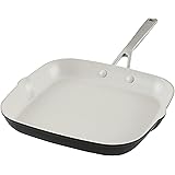 KitchenAid Hard Anodized Ceramic Nonstick Grill Pan/Griddle, Square, 11.25 Inch, Matte Black