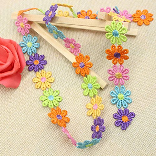 Botrong 2 Yards Sweet Lovely Sewing Fabric Lace Label Patches Satin Ribbon DIY Craft Decor