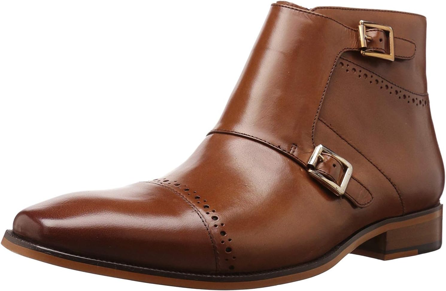 STACY ADAMS Men's Kason Cap Toe Double Monk Strap Side Zipper Boot Chukka