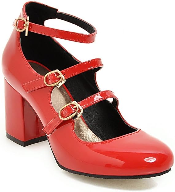 Mary Jane DamenPumps mit hohem Absatz und Riemen, klassisch, Vintage