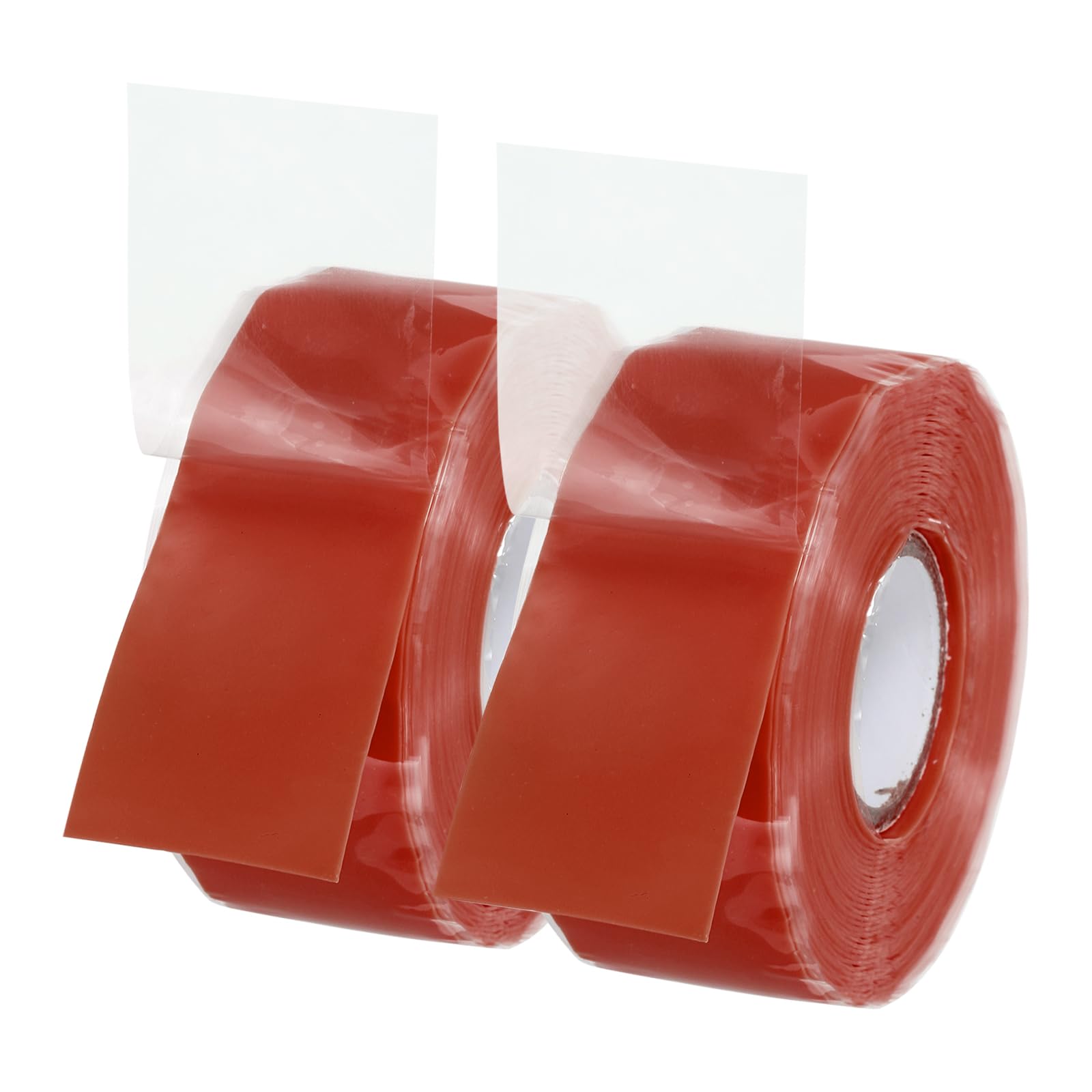 PATIKIL Grip Tape for Handles 1" x5ft, 2 Roll Self-Fusing Silicone Tape for Bike Handles Pull Up Bars Gym Equipment Plumb/Hose/Pipe Leaks Emergency, Red