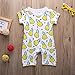 Baby Boys Girls Short Sleeve Full Pineapples Print Bodysuit
