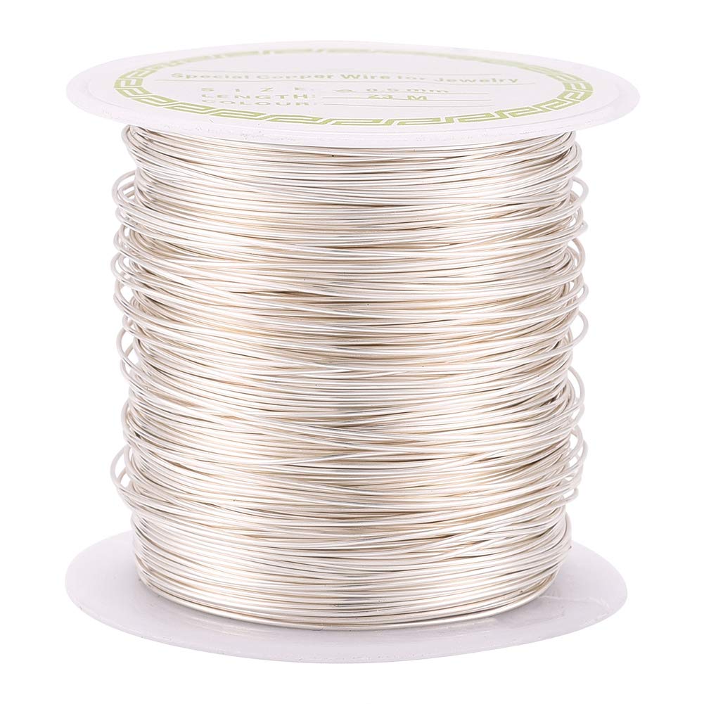 Beadthoven 24Gauge/0.5mm Tarnish Resistant Copper Wire 75 Ft/23M Bendable Metal Wires Silver for Jewelry Wrapping Beading Sculpture Crafts